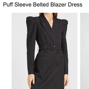 Express Puff Sleeve Belted Blazer Dress
